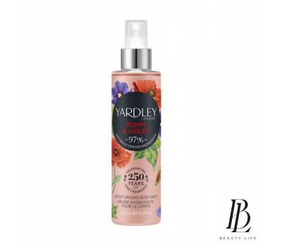 Yardley Міст зволожуючий парфум для тіла і волосся Poppy & Violet  200мл